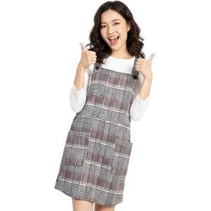 SO‎ Pinafore Dress Overall S Red Black Plaid Preppy Schoolgirl Classic Academia